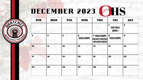 December Band Calendar