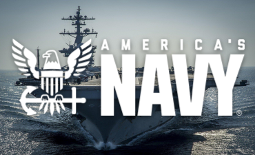  Navy slogan "America's Navy" in front of battleship