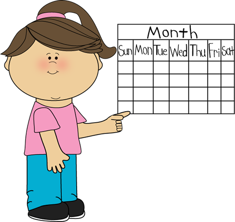 girl pointing to calendar 